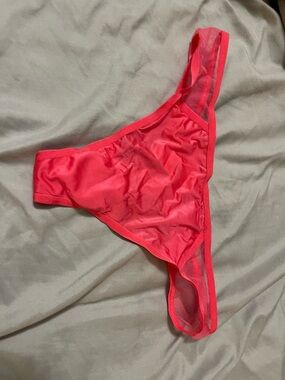 Victoria's Secret Coral Pink Sheer Hi-Cut Thong
